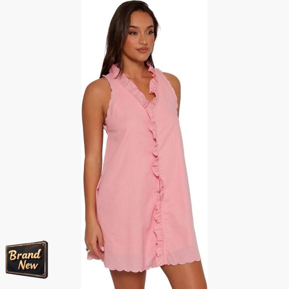 Sleeveless Ruffle Mini Dress Casual Summer Party Wear